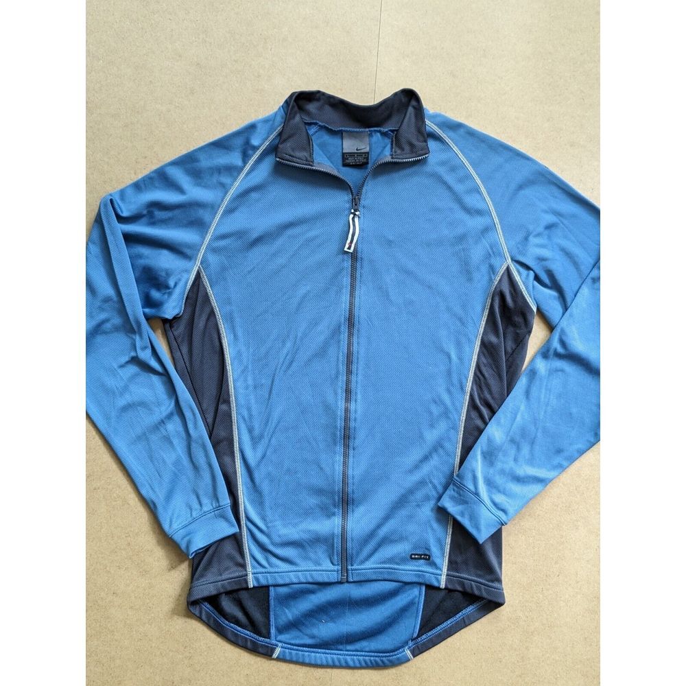 Nike Dri Fit Women's Size Large Blue/Gray Full Zip Running Track Jacket